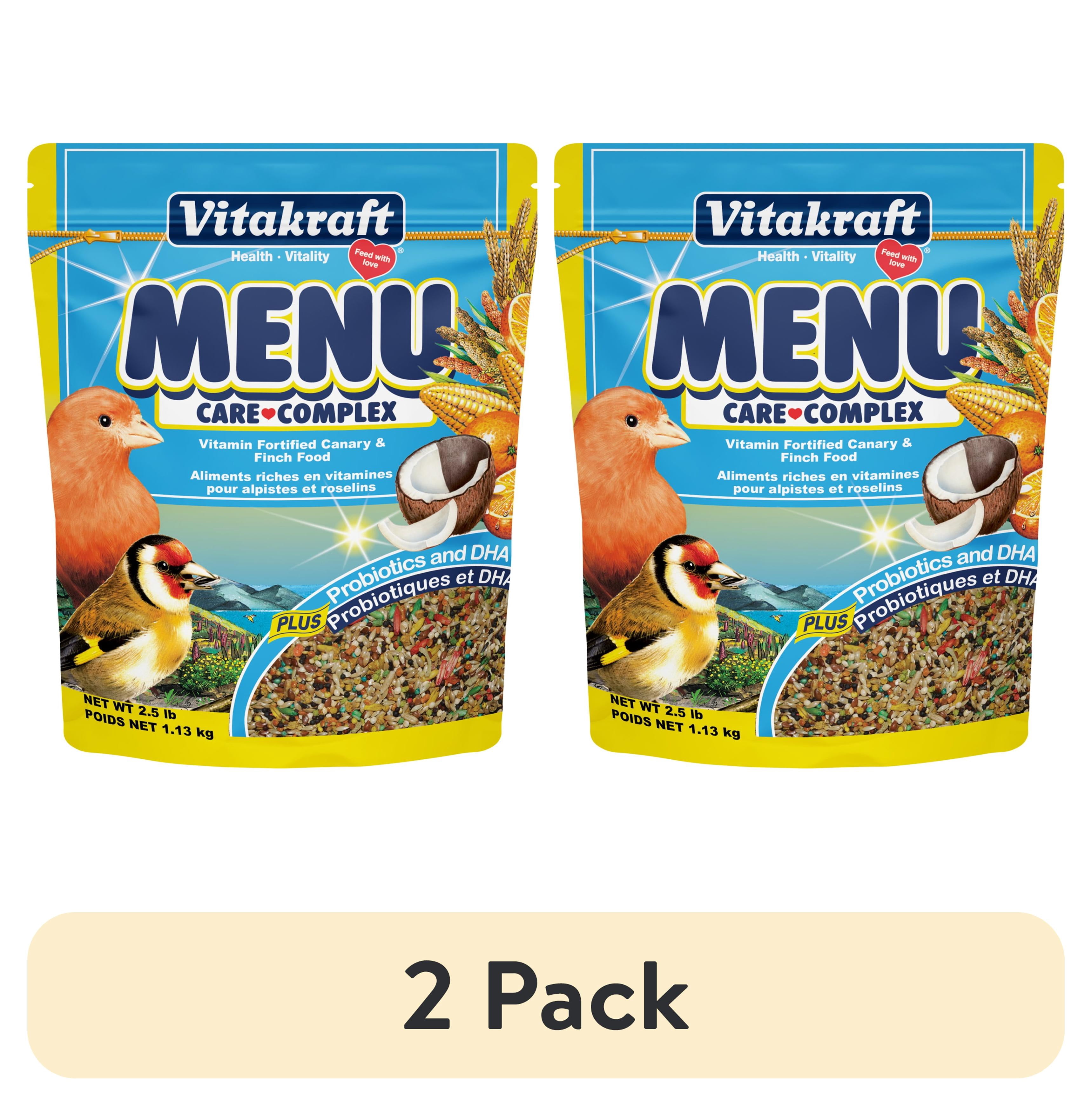 (2 pack) Vitakraft Menu Premium Canary and Finch Food - Vitamin-Fortified - Daily Food for Small Pet Birds