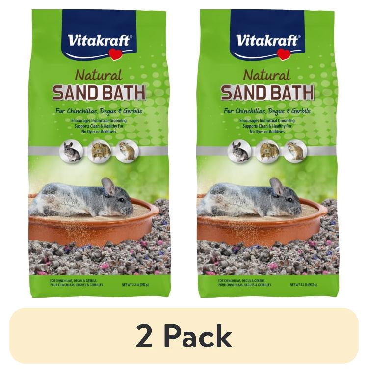 (2 pack) Vitakraft Natural Sand Bath for Chinchilla/Degu/Gerbil 2.2lb