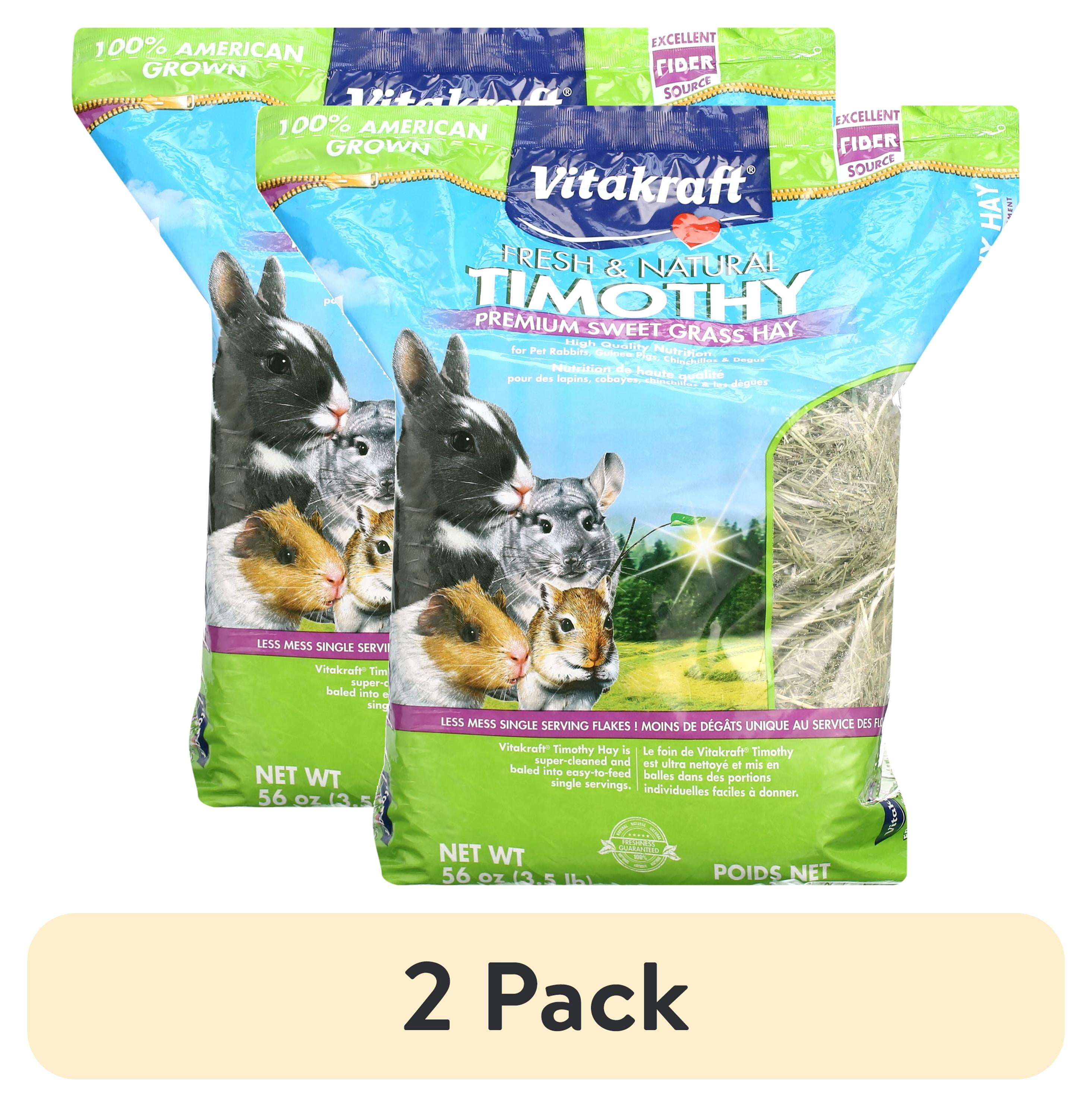 (2 pack) Vitakraft Small Animal Timothy Hay for Guinea Pigs, Rabbits ...