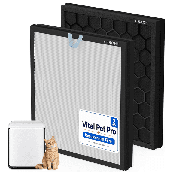 2 pack Vital Pet Pro Replacement Filter Compatible With Levoit Pet PRO Air Purifier