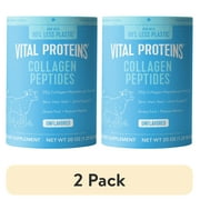 (2 pack) Vital Proteins Collagen Peptides Powder Supplement for Hair, Skin, and Nails, Unflavored, 20 oz