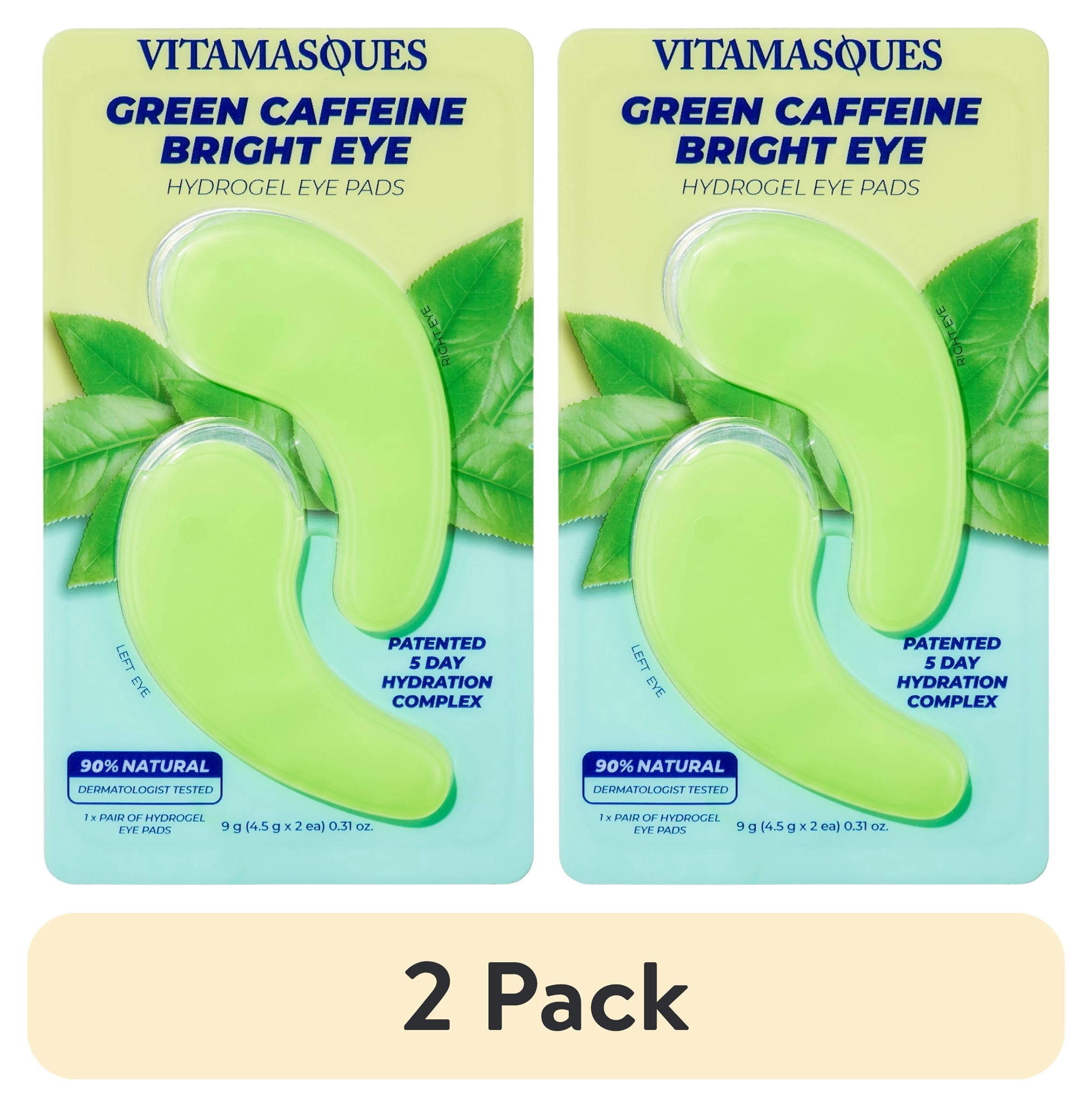 2 pack) Vitamasques Green Caffeine Bright Eye Hydrogel Eye Pads