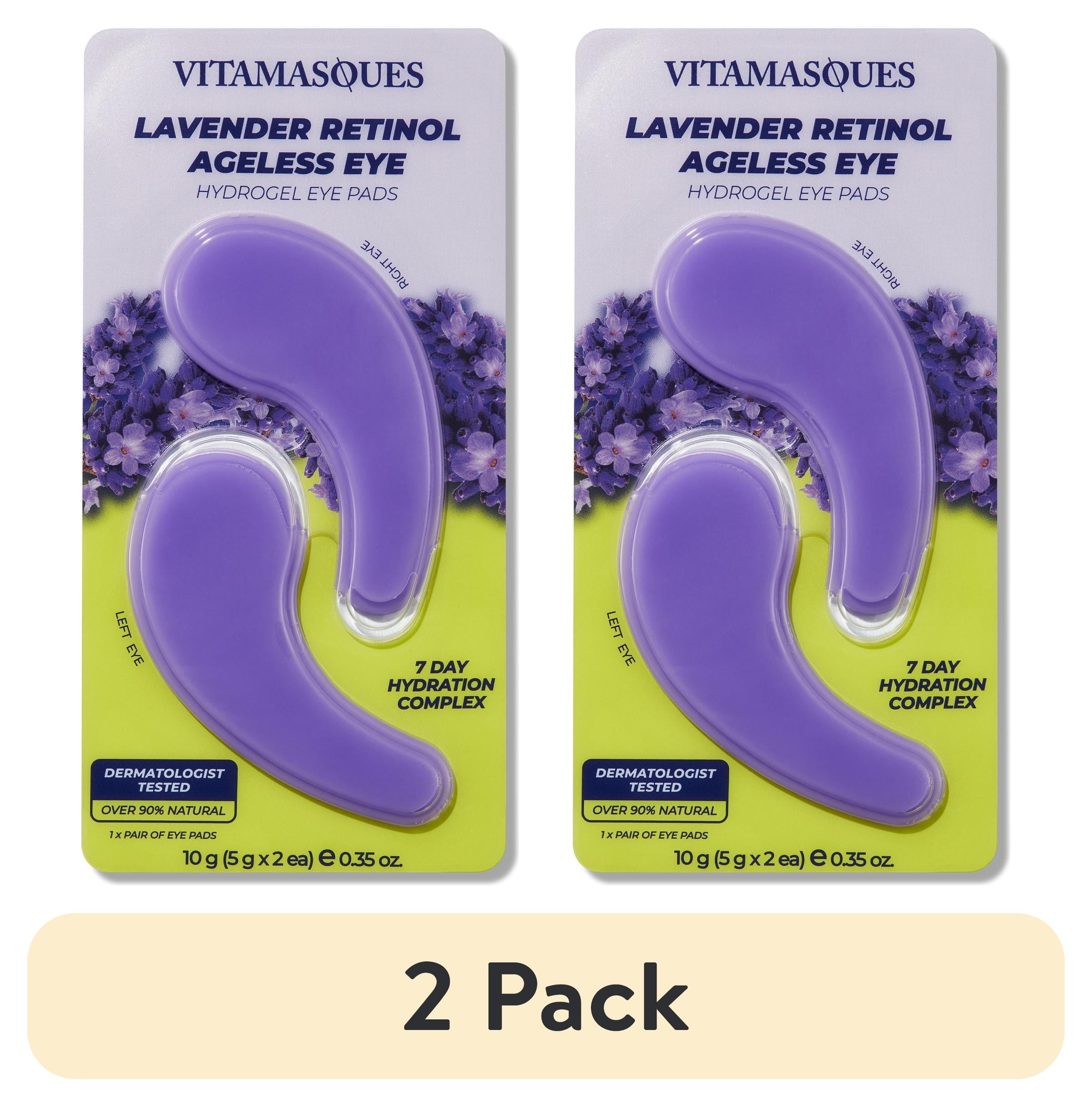 (2 pack) Vitamasques Lavender Retinol Ageless Eye Pads, Ultra-Cooling and Hydrating, for All Skin Types, 1 Pack