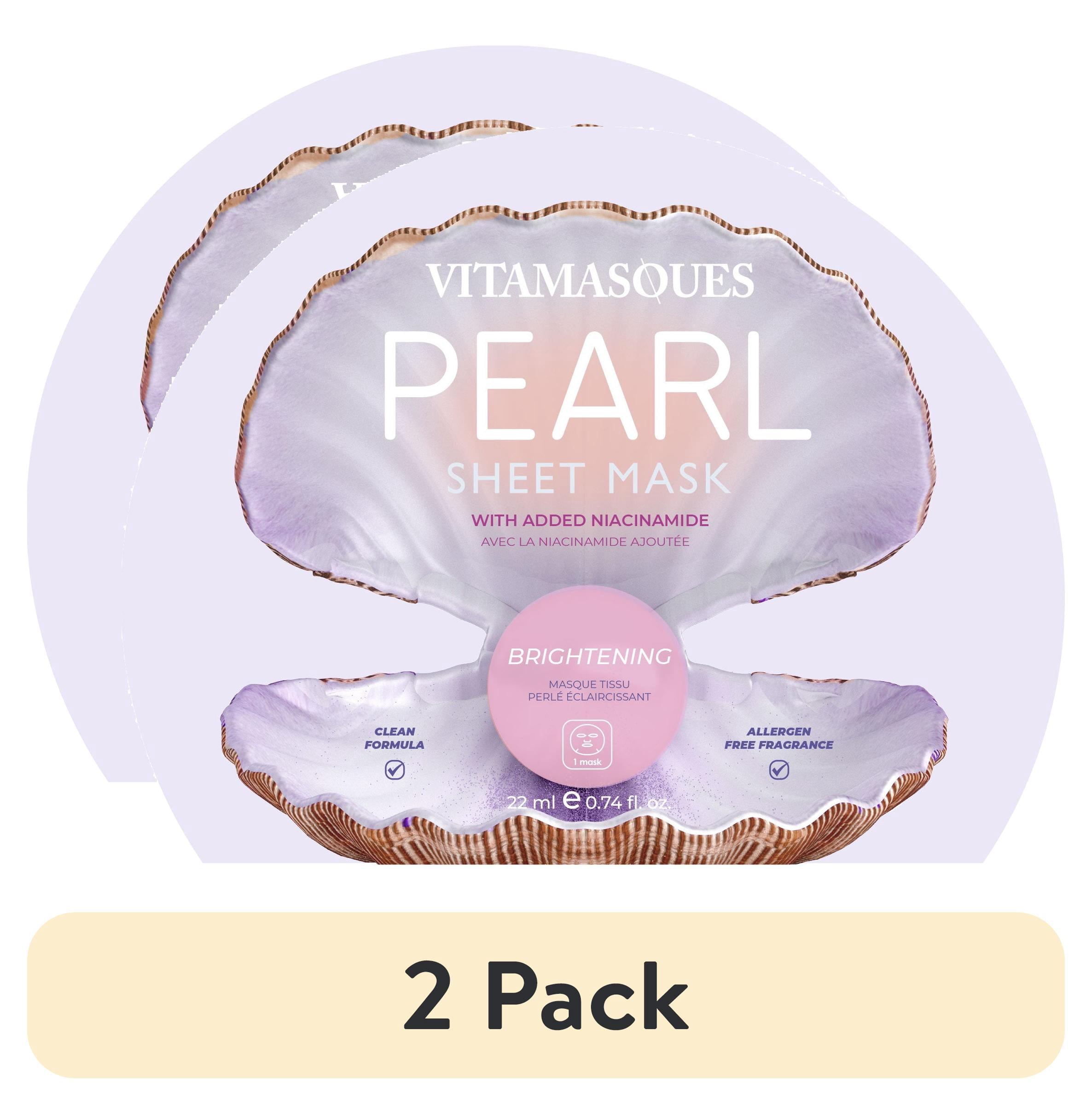 (2 pack) Vitamasques Pearl Face Mask, Brightening, One Sheet Mask
