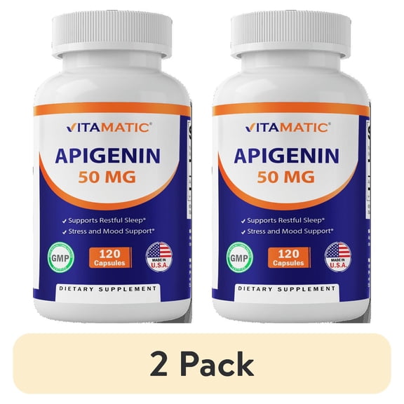 (2 pack) Vitamatic Apigenin 50 mg 120 Veg Capsules