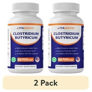 2 pack Vitamatic Clostridium butyricum 25 Million - Gut Health - 60 DR Capsules Delayed Released - Made with Prebiotic Inulin Fiber