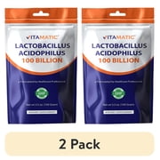 2 pack Vitamatic Lactobacillus Acidophilus Probiotic Powder Digestive Health Support Soy-Free Gluten-Free 100 Servings 100 Gram 3.5 OZ