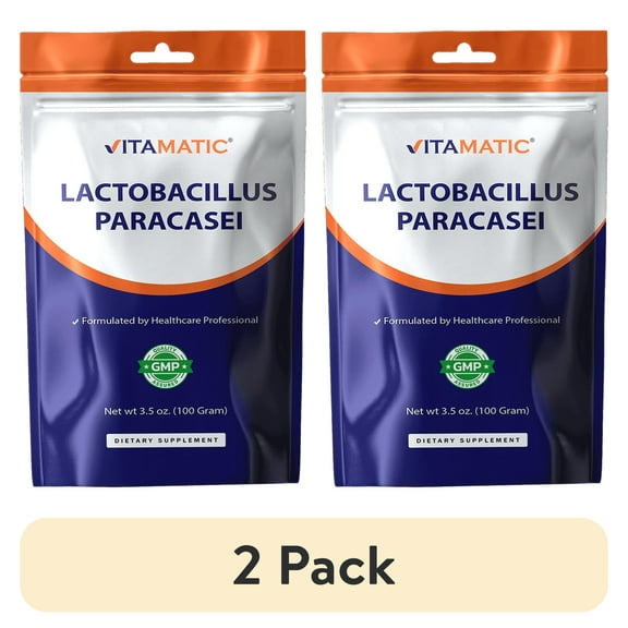 (2 pack) Vitamatic Lactobacillus Paracasei Probiotic Powder - Digestive Support - 100 Gram (3.5 OZ) - 100 Servings