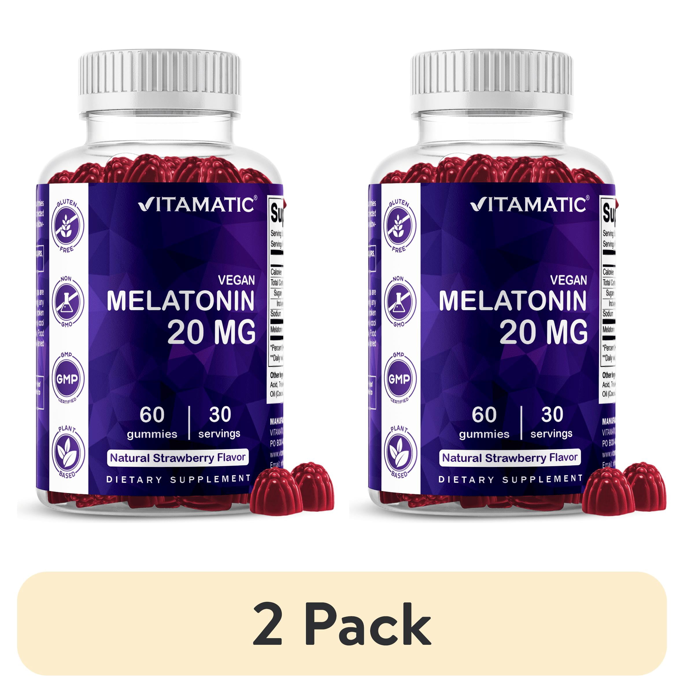 (2 pack) Vitamatic Melatonin 20mg Gummies for Adults, 30 Servings - 60 ...