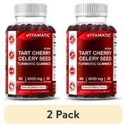 2 pack VVitamatic Tart Cherry 360 mg with Celery Seed 30 mg 101 Extract & Turmeric 201 Extract 10 mg - Per Serving/2 Gummies - 60 Gummies