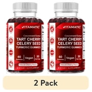 2 pack Vitamatic Tart Cherry 360 mg with Celery Seed 30 mg 101 Extract & Turmeric 201 Extract 10 mg - Per Serving/2 Gummies - 60 Gummies