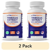 2 pack Vitamatic Tribulus Terrestris for Men - 2000 mg per Serving - 95% Saponins - 180 Vegetable Capsules - Made in The USA - Gluten Free & Non-GMO