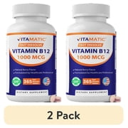 2 pack Vitamatic Vitamin B12 1000 mcg Fast Dissolve 365 Tablets - Berry Flavor - Supports Energy Metabolism