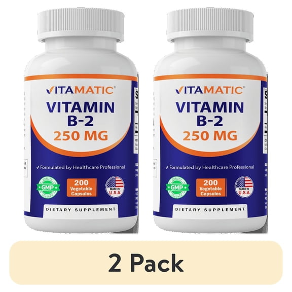 (2 pack) Vitamatic Vitamin B2 250 mg 200 Capsules