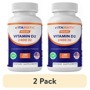 2 pack Vitamatic Vitamin D2 60 mcg 2400 IU - Ergocalciferol - 180 Vegetarian Tablets