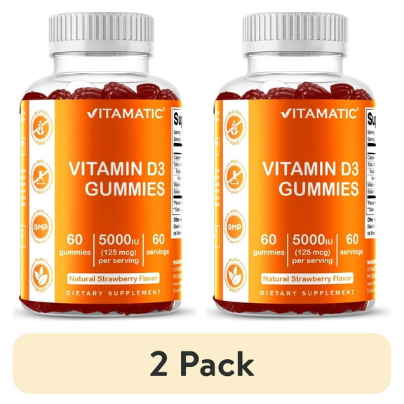 (2 pack) Vitamatic Vitamin D3 Gummies - 5000 IU - 60 Gummies