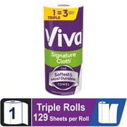 2 pack Viva Signature Cloth Paper Towels, 1 Triple Roll, 129 Sheets per Roll