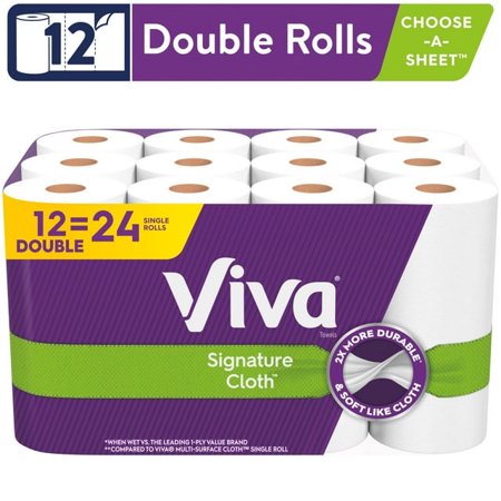 (2 pack) Viva Signature Cloth Paper Towels, 2 Triple Rolls, 129 Sheets per Roll