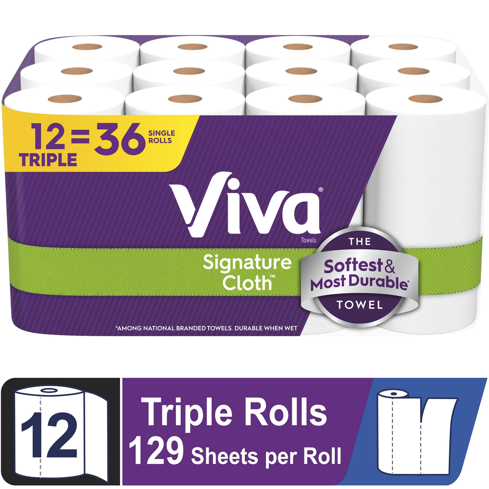 (2 pack) Viva Signature Cloth Paper Towels, 6 Double Rolls, 86 Sheets per Roll