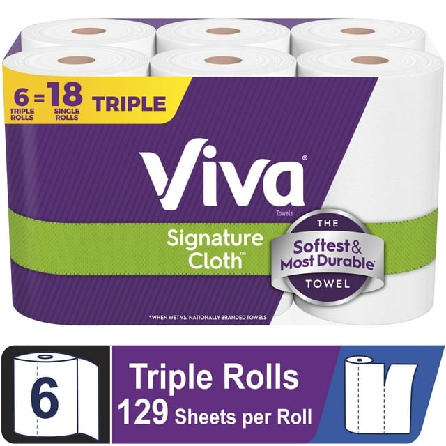 R*8様 タグ付き未使用!Atto Vannucci レジメンタルセッテピエゲタ Viva Signature Cloth Paper Towels, 6 Triple Rolls, 129