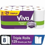 (2 pack) Viva Signature Cloth Paper Towels, 8 Triple Rolls, 129 Sheets per Roll