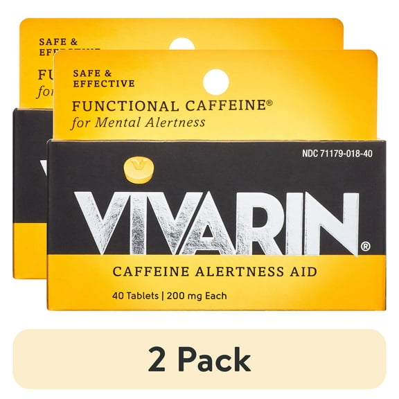 (2 pack) Vivarin Caffeine Pills, 40 Count, FDA Approved, Safe and Effective Mental Energy Support