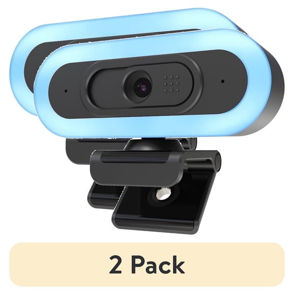 (2 pack) Vizolink 2K/1080P 60fps Gaming Webcam with Autofocus, RGB Fill Light, Dual Microphones for PC, Laptop, Switch, Streaming