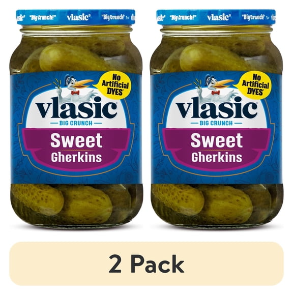 (2 pack) Vlasic Sweet Gherkins Pickles, Keto Friendly, 16 fl. oz.