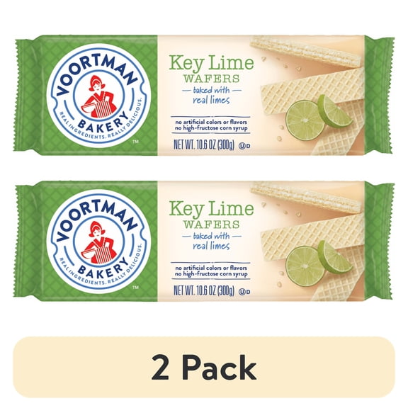 (2 pack) Voortman Bakery Key Lime Wafers 10.6 oz