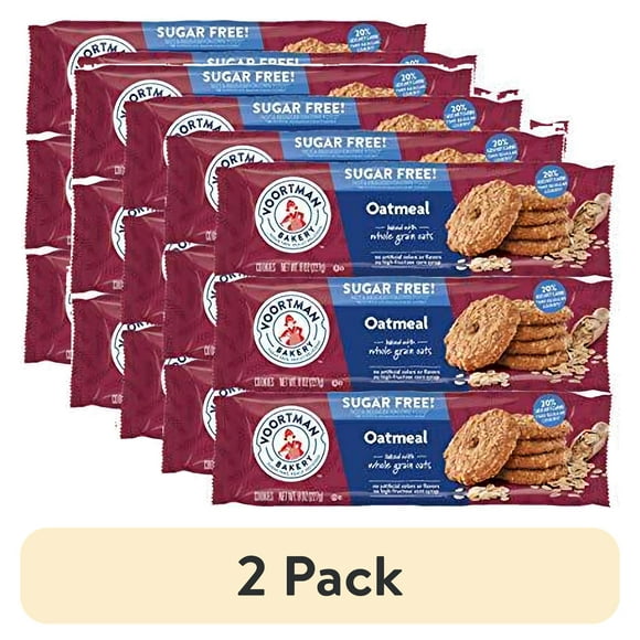 (2 pack) Voortman Bakery Sugar Free Oatmeal Cookies, Pack of 12