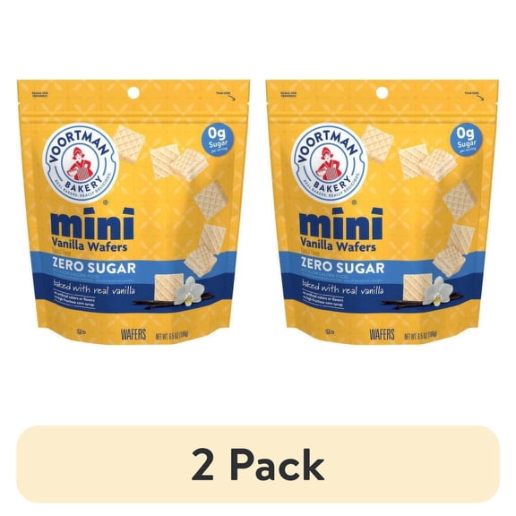 (2 pack) Voortman Zero Sugar Mini Vanilla Wafers