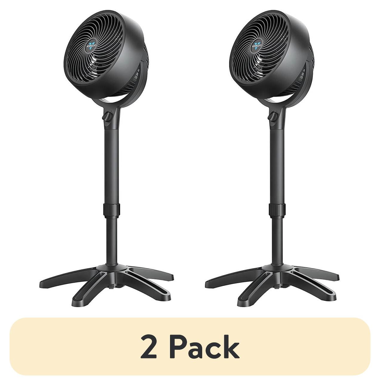 (2 pack) Vornado 683 Medium Pedestal Whole Room Air Circulator Fan, 3 Speed Control, Adjustable Standing Height, 32 to 38 Inches, Black