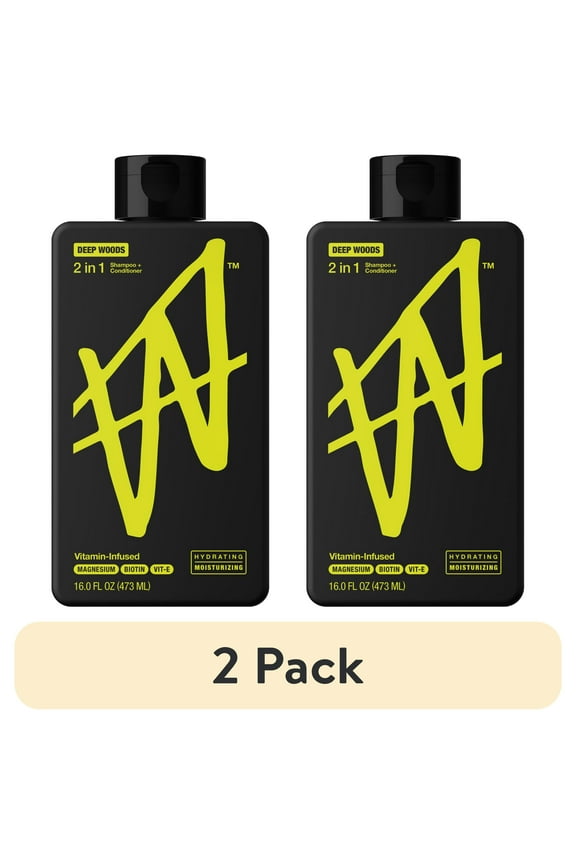 (2 pack) W by Jake Paul Hydrating 2in1 Shampoo & Conditioner for All Hair Types - Deep Woods 16 fl oz