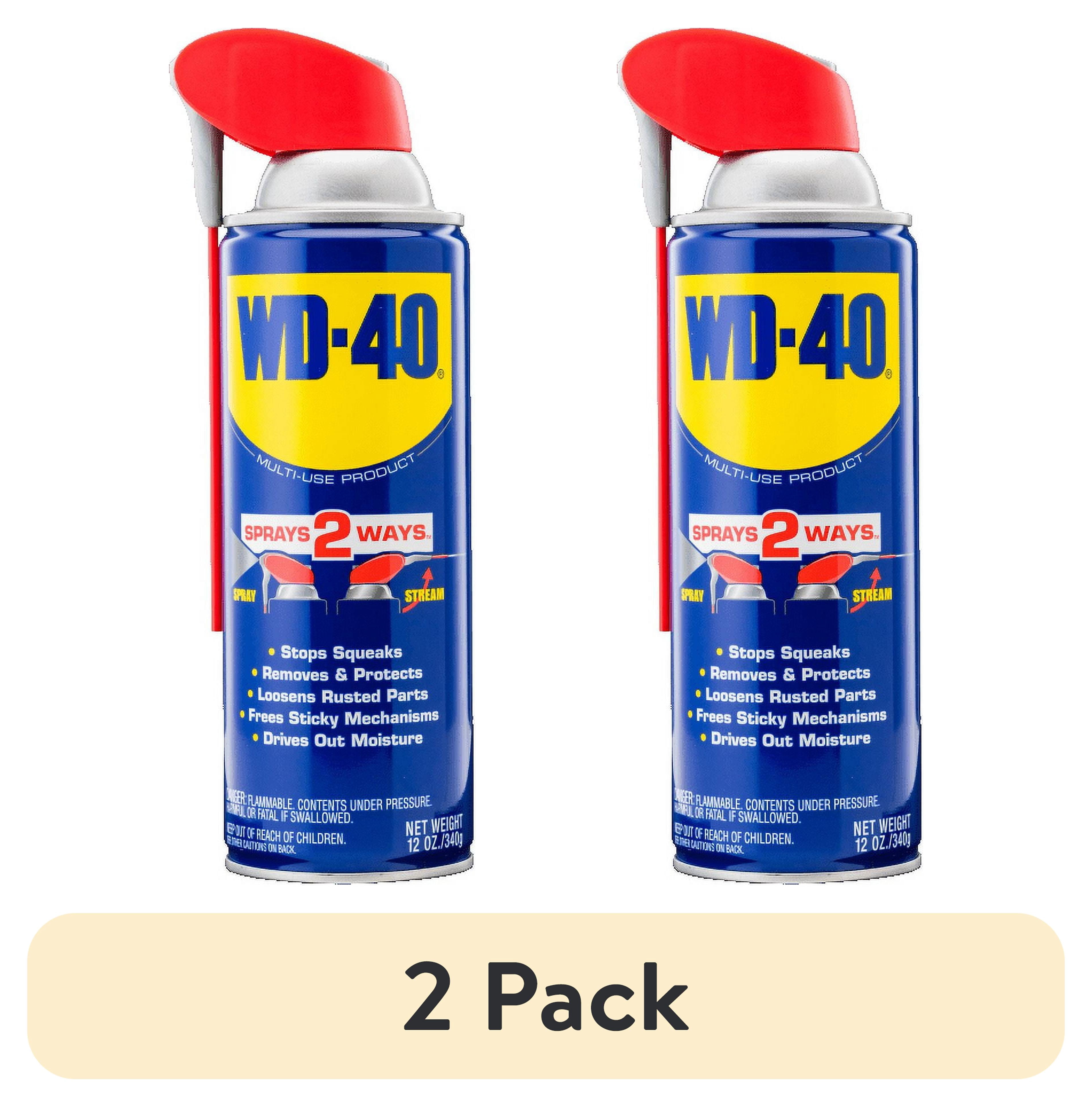 (2 pack) WD-40 Multi-Use Product Lubricant Spray with Smart Straw, 12 oz.