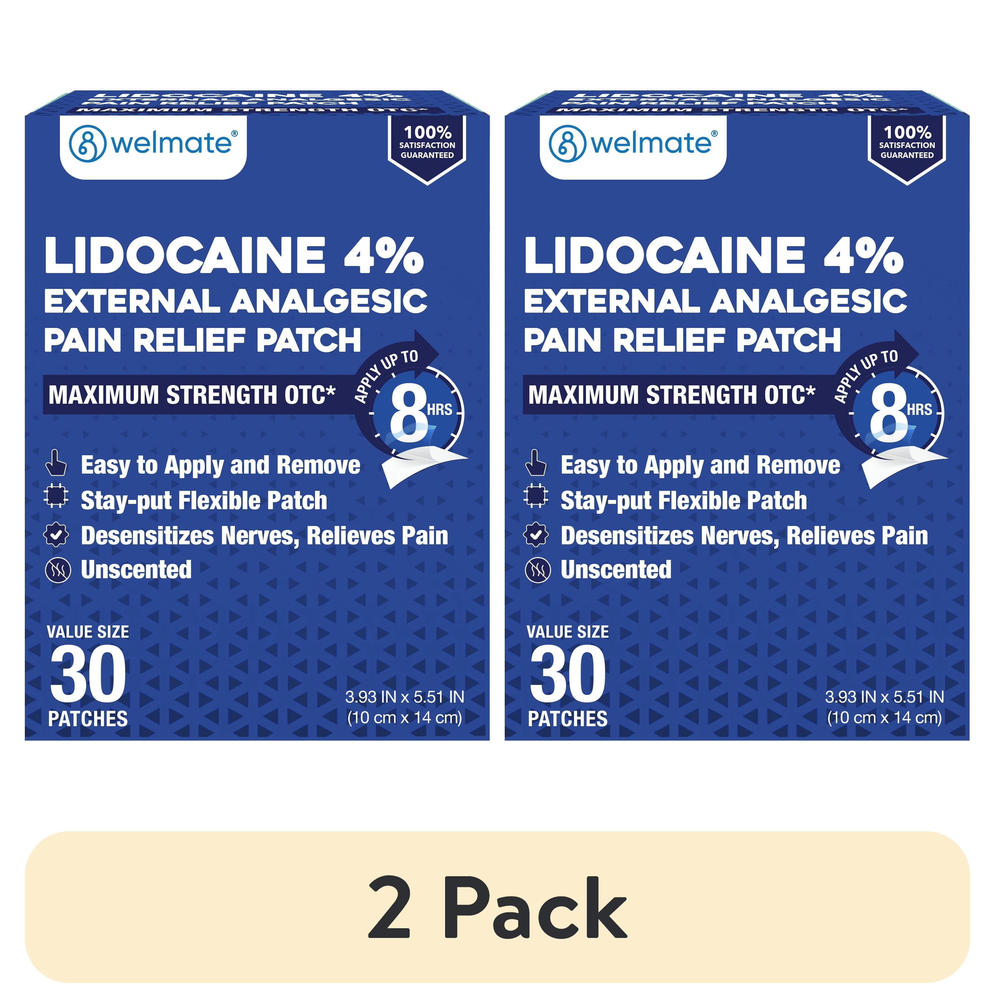 (2 pack) WELMATE Pain Management, Lidocaine 4% Pain Relief Patches ...