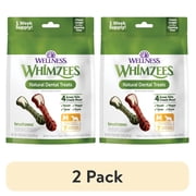 2 pack Wellness WHIMZEES Daily Brushzees Dog Dental Treats, Medium Size Stick, 7 Count