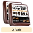 thumbnail image 1 of (2 pack) WHITEDUCK 20' x 30' Heavy Duty Tarp Cover Waterproof - 16 Mil Brown w/Grommets & Reinforced Edges, 1 of 10
