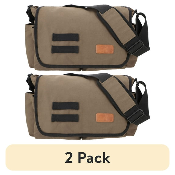 (2 pack) WHITEDUCK FILIOS Messenger Bag - Vintage Canvas Shoulder Bag with Multiple Pockets - Perfect for Work or School