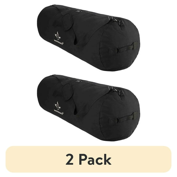 (2 pack) HOPLITE Heavy Duty Military Canvas Duffel Bag, Military & Army Cargo Style, All Purpose Tactical Outdoor Bag Duffle bag with Side Zipper For Outdoors, Travel, & Storage (Black, Extra Large 30" x 50")