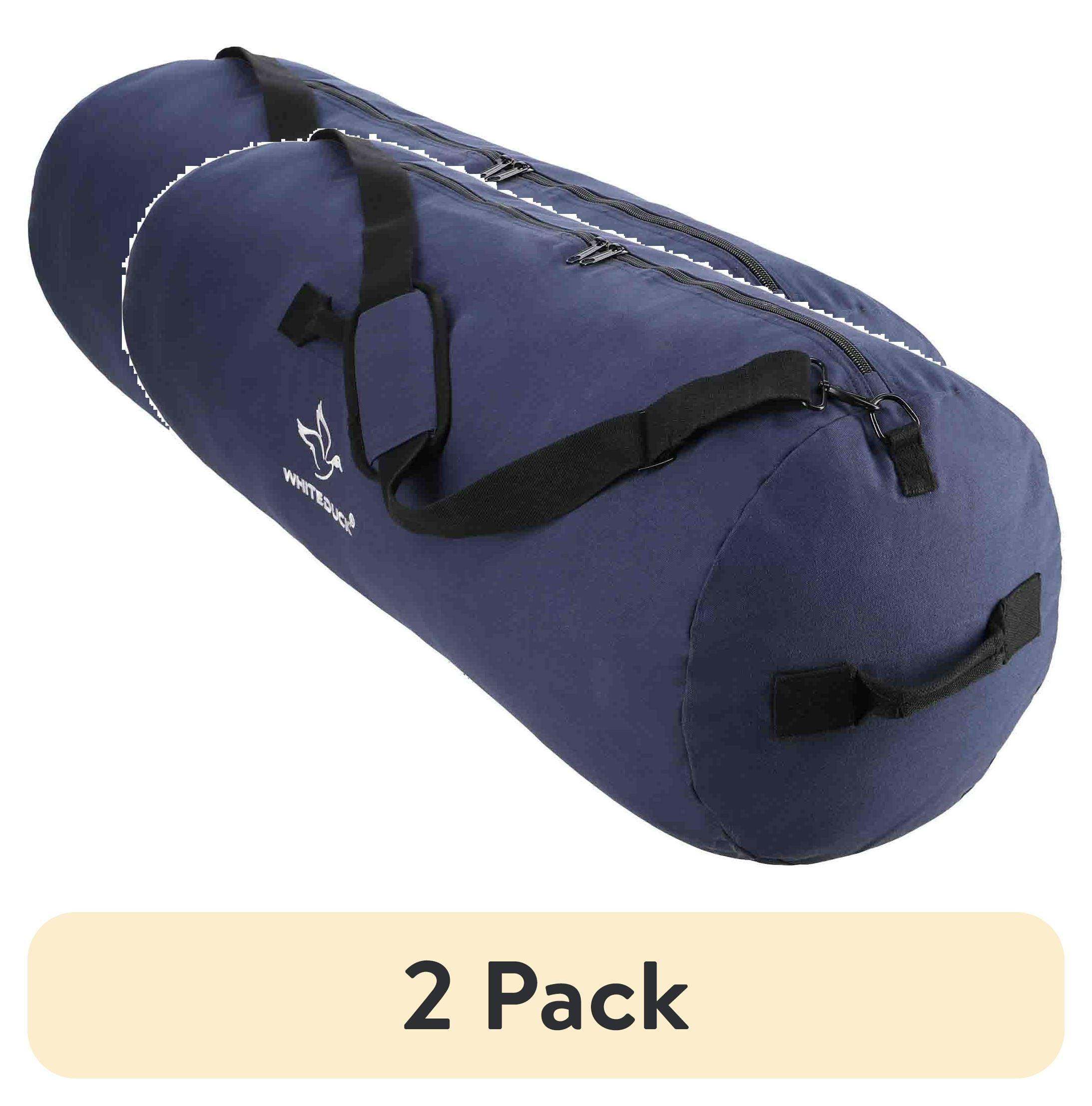 (2 pack) WHITEDUCK HOPLITE Heavy Duty Military Canvas Duffel Bag, Military & Army Cargo Style, Foldable Tactical Outdoor Bag Duffle bag- Outdoors, Travel, Storage (Blue, Medium 21" x 36")