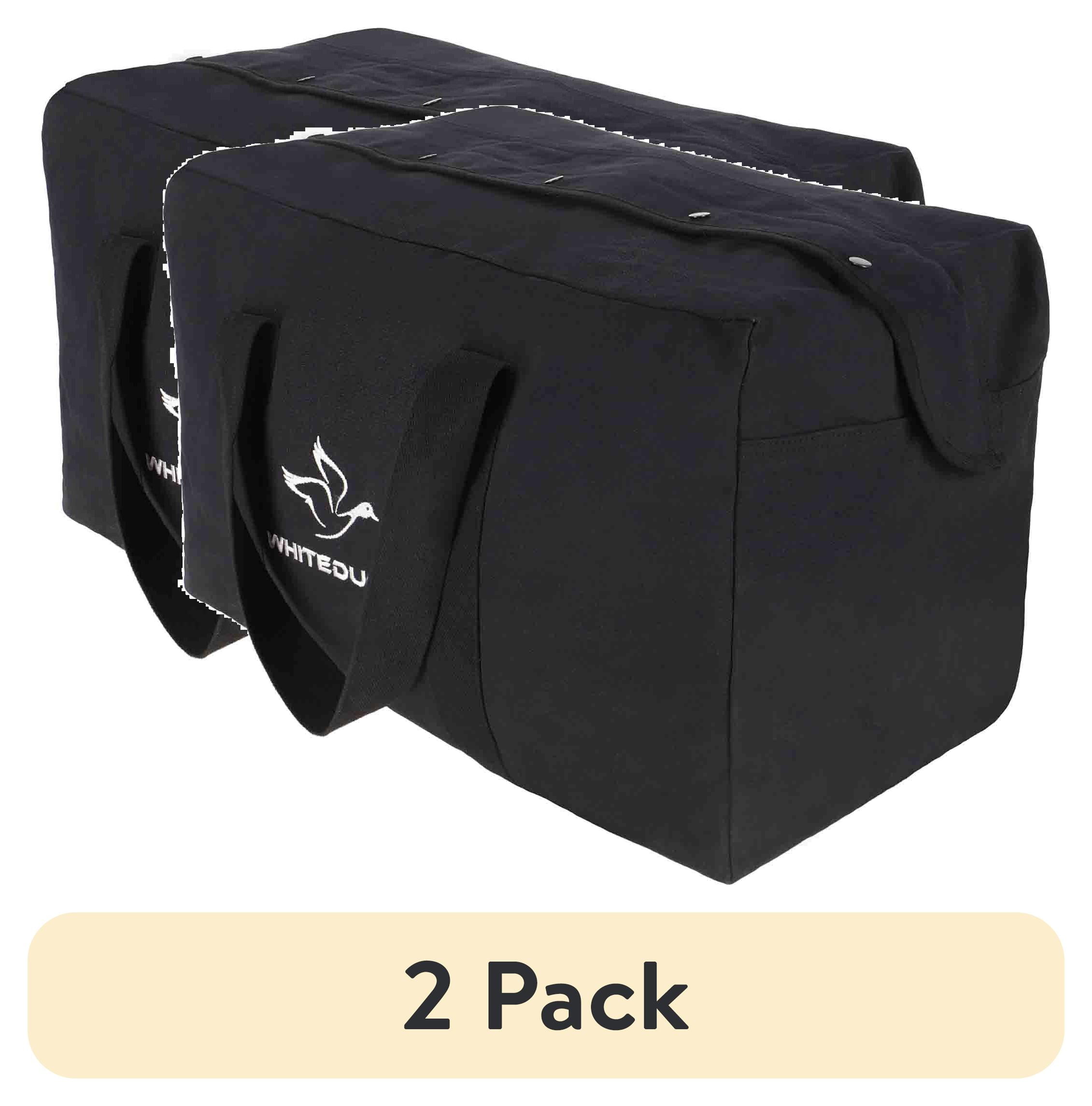 (2 pack) Heavy Duty HOPLITE Parachute Duffel Bag, Extra Large Multipurpose use, Tactical Canvas Cargo Bag with Snap-Closure Storm Flap for Military, Outdoor, Travel, Storage (Black, Standard 24" x 15" x 13)