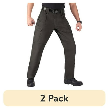 (2 pack) WHITEDUCK Men's Work Cargo Pants - Ripstop Water Repellent w/13 Pockets Outdoor Pant | Olive W34 L36