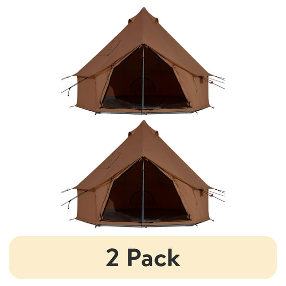 (2 pack) WHITEDUCK Regatta Canvas Bell Tent - w/StoveJack, Waterproof, 4 Season Luxury Camping and Glamping Yurt Tent Outdoor (10' (3M), Water Repellent, Desert Red)