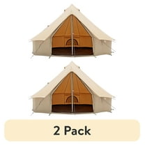 (2 pack) White Duck Outdoors Regatta Canvas Bell Tent w/Stove Jack, Sandstone Beige, 13', Water Repellent 4-Season Camp, Maximum Occupancy 6 People