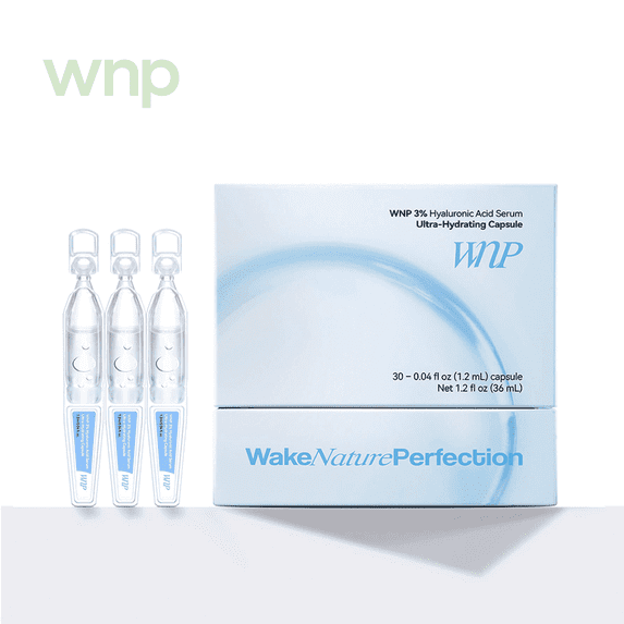 (2 pack) WNP Ultra Hydrating Serum 3% Hyaluronic Acid with 4D Hyaluronic Acid, Pre-Makeup Skincare, Single-Use Vials 1.2ml x 30