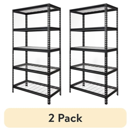 (2 pack) WORKPRO 36-Inch-W x 18-Inch-D x 72-Inch-H 5-Tier Freestanding Shelf, Storage Rack