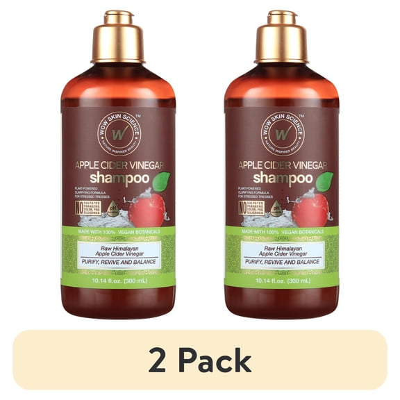 (2 pack) WOW Skin Science Apple Cider Vinegar Shampoo - Hair Growth Shampoo For Thinning Hair, Hair Loss & Dandruff Shampoo - Parabens & Sulfate Free Shampoo