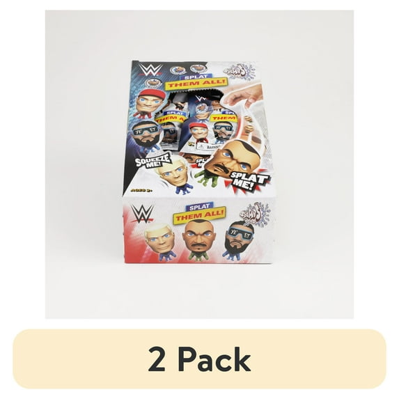 (2 pack) WWE: Mini Splats Head. Collect The 12 Different Wrestlers. Stretchy Action Figures, Ages 4 and Up.
