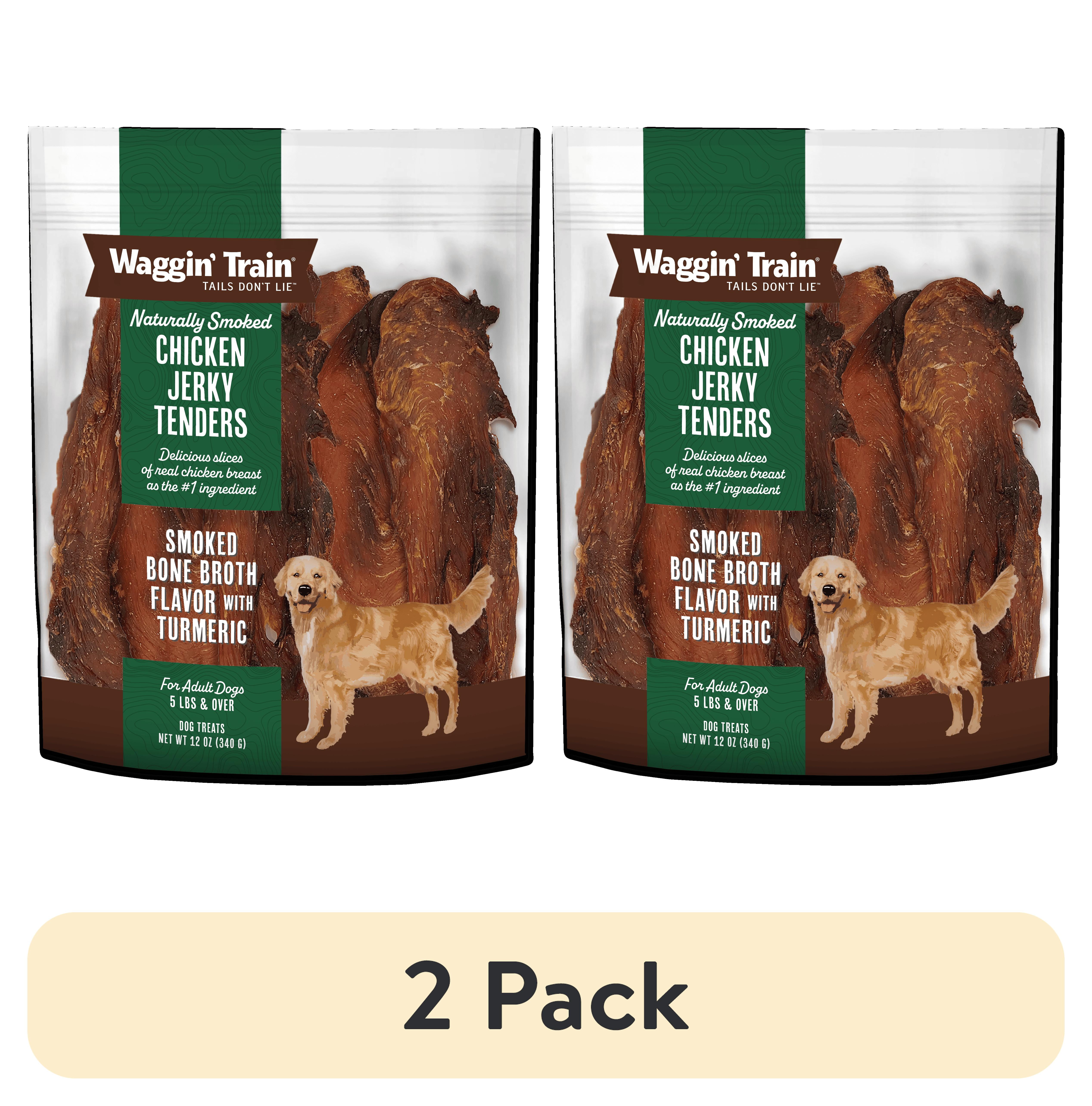 (2 pack) Waggin' Train High Protein Smoked Chicken Jerky Dog Treats, 12oz. Pouch
