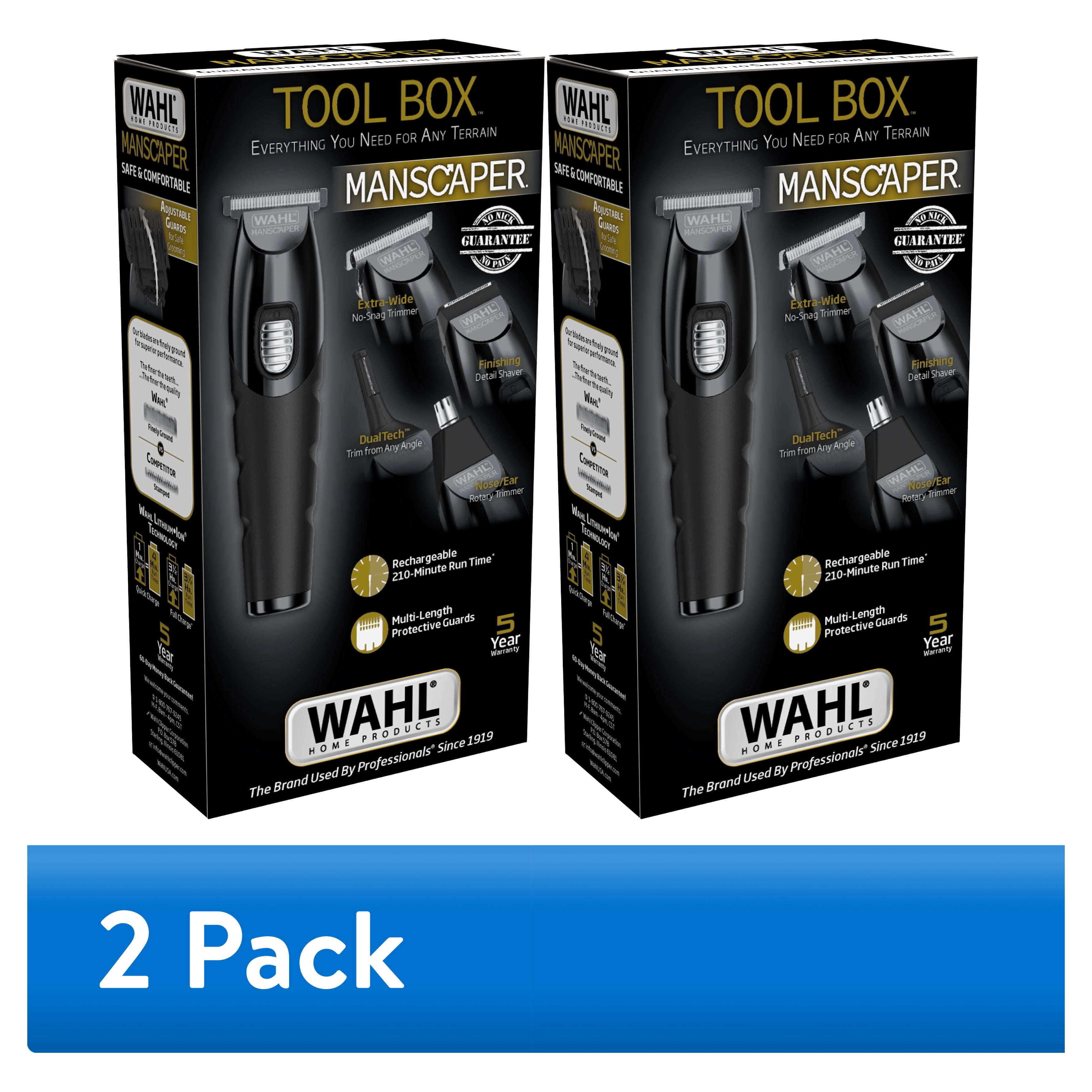 (2 pack) Wahl Manscaper Tool Box Rechargeable Trimmer for Trimming, Shaving, & Detailing for Men - 3024523